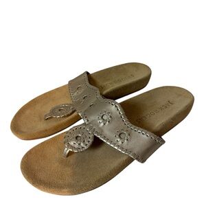 Jack Rogers metallic leather  thong sandals size 9.5 M.